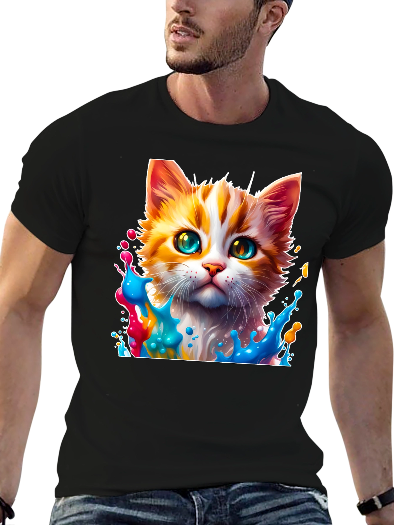 Colorful Cat Splash T-Shirt