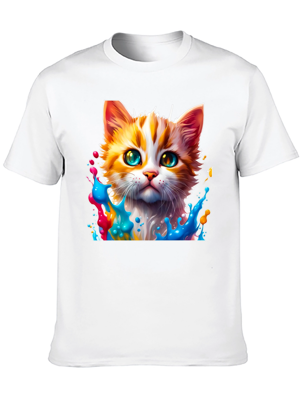 Colorful Cat Splash T-Shirt