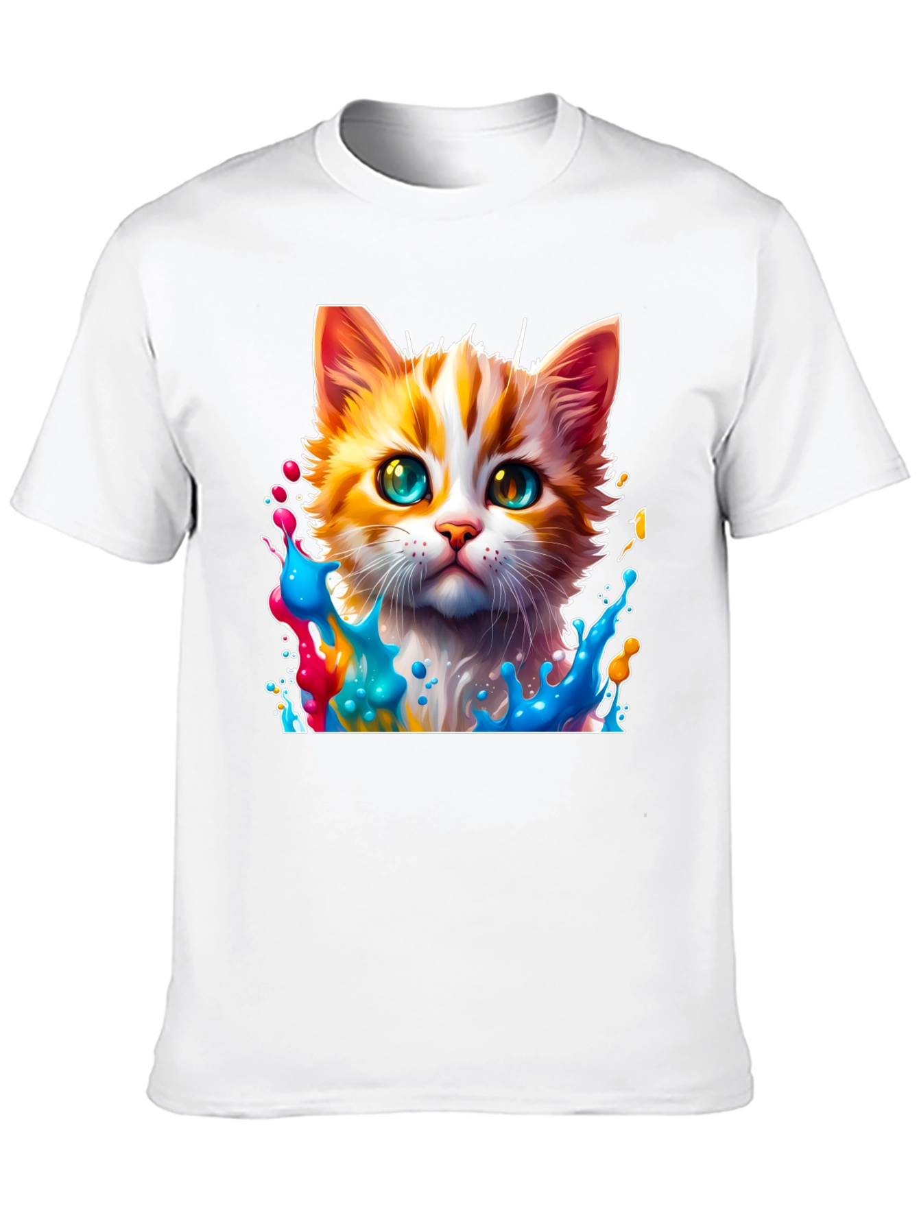Colorful Cat Splash T-Shirt