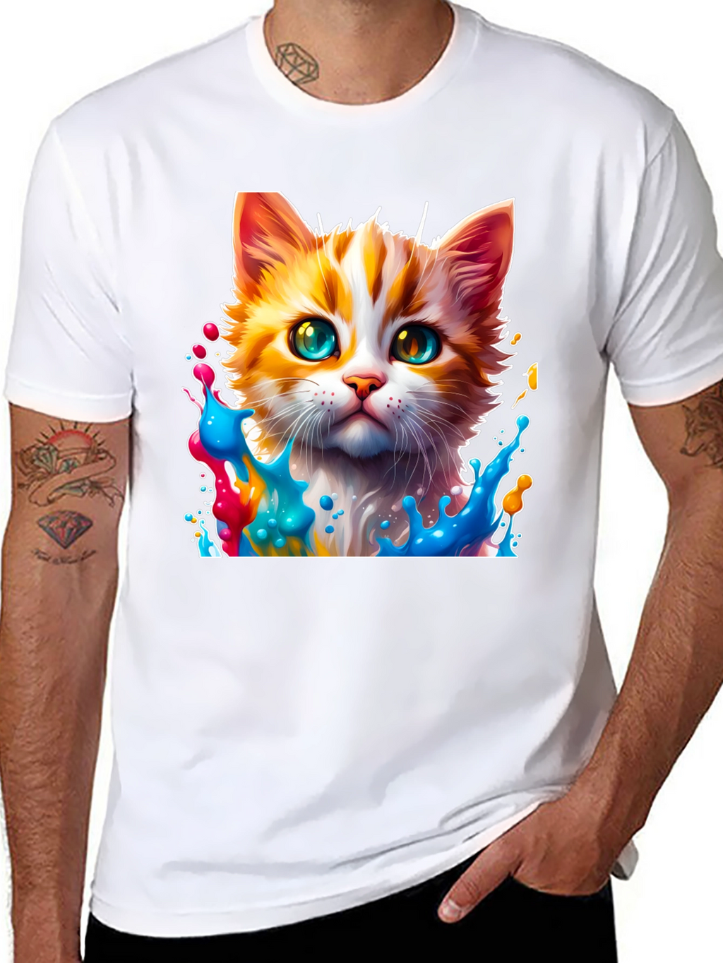 Colorful Cat Splash T-Shirt