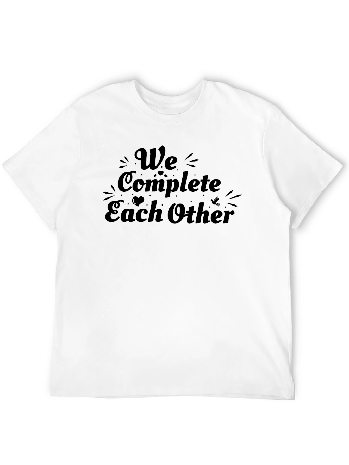 We Complete Each Other Black Graphic Tee