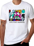 Love Peace Harmony Graphic T-Shirt - Black