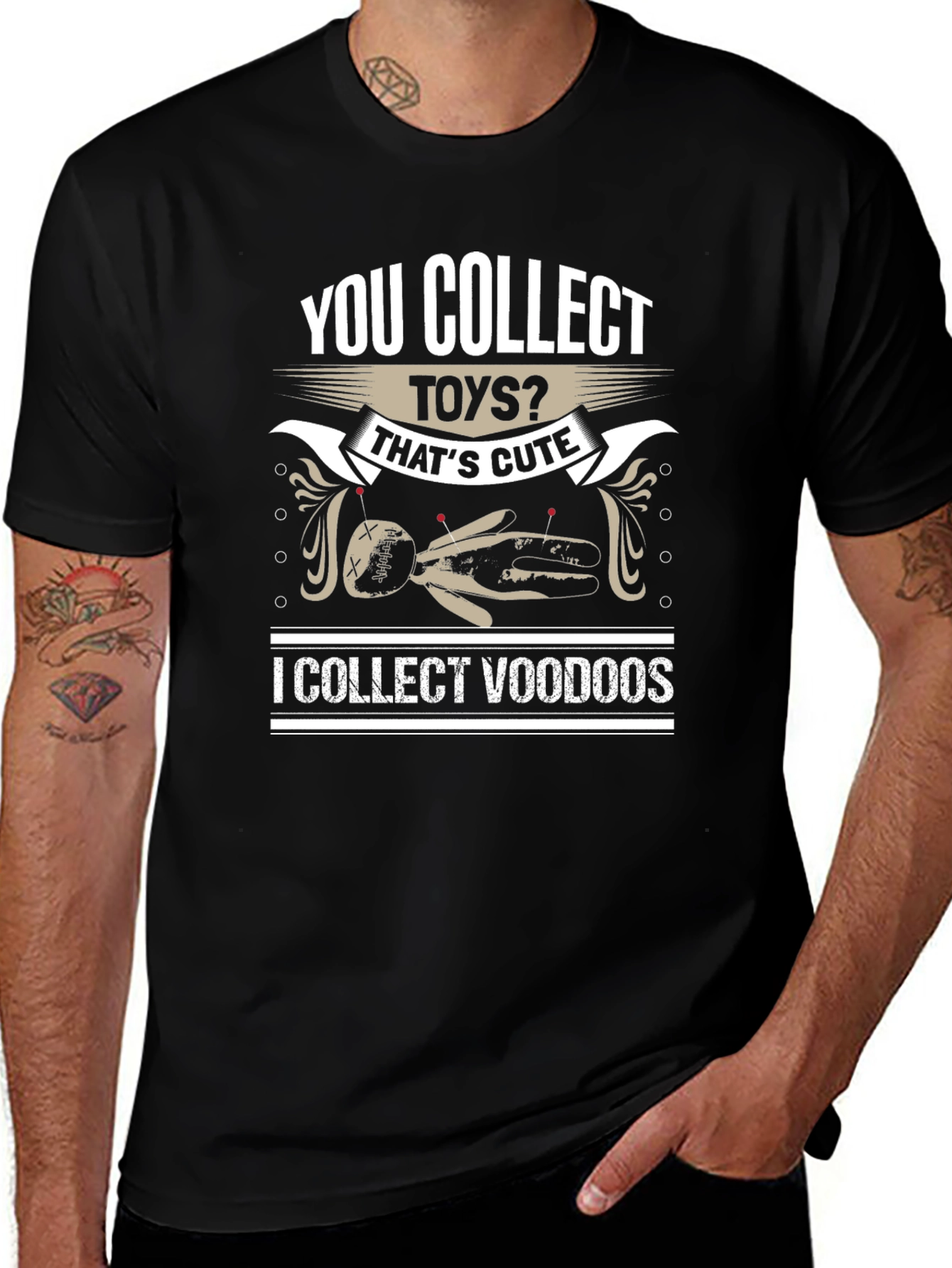 You Collect Toys? Voodoo Doll Graphic T-Shirt