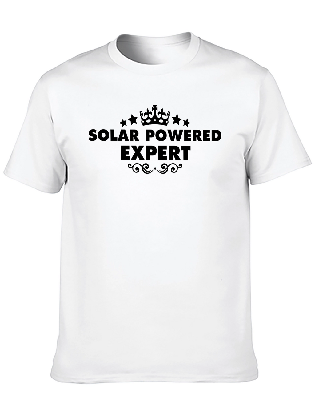 Solar Powered Expert T-Shirt - Black Crew Neck Tee