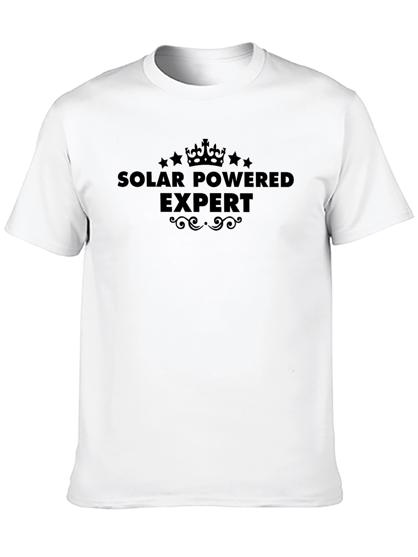 Solar Powered Expert T-Shirt - Black Crew Neck Tee