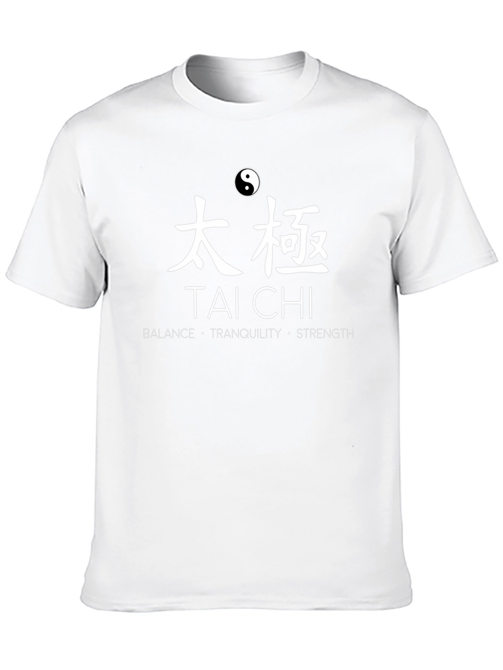 Tai Chi Balance Tranquility Strength Black T-Shirt