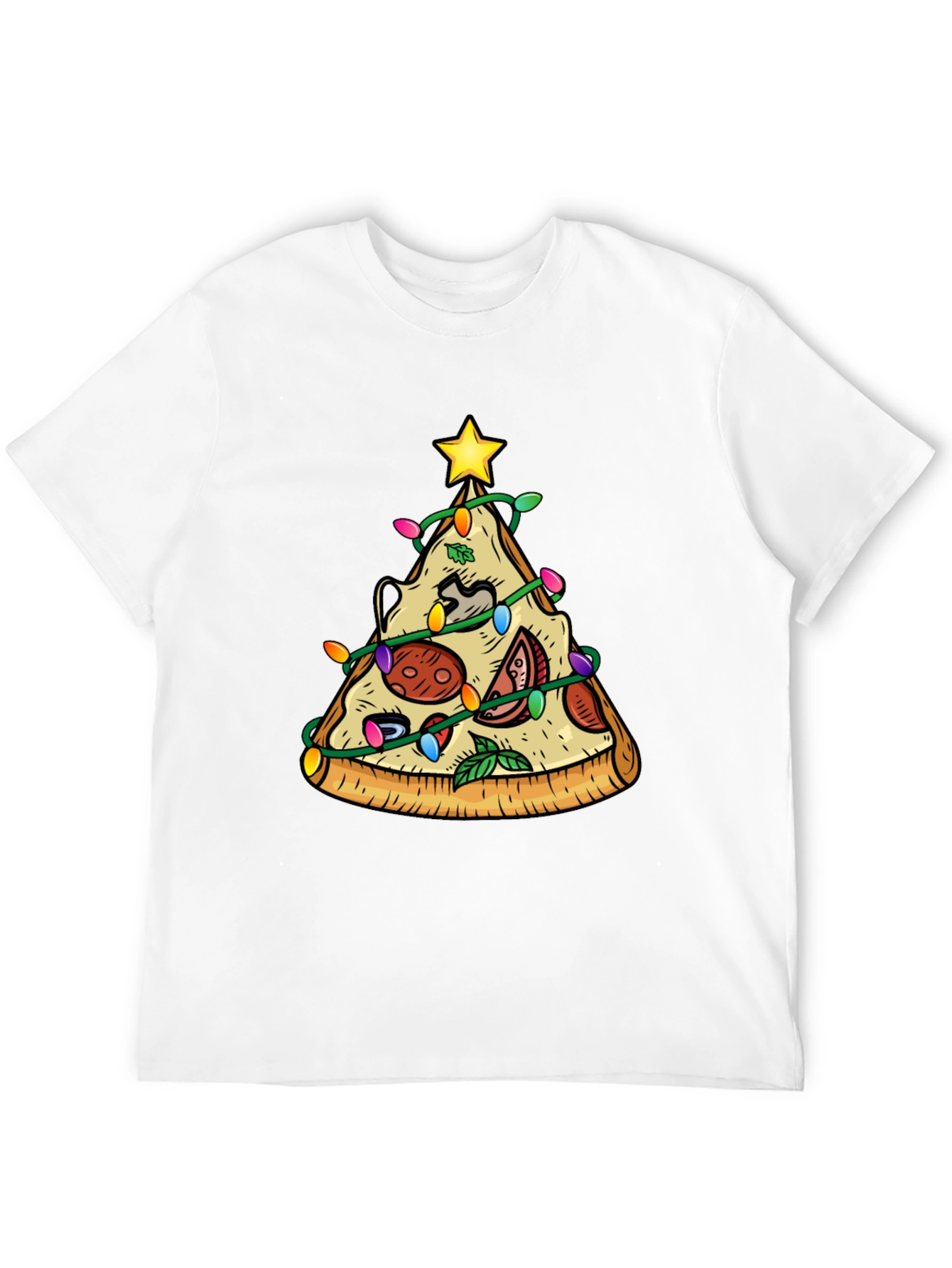 Pizza Christmas Tree T-Shirt - Festive Holiday Tee