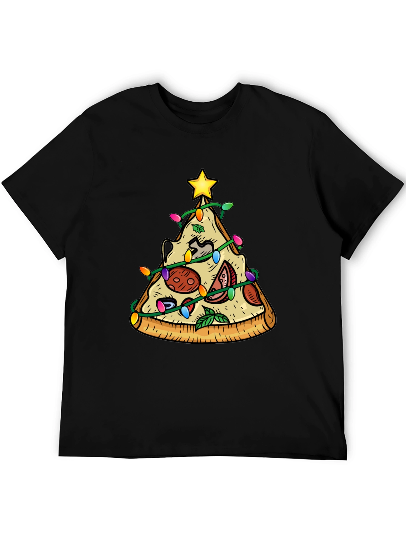 Pizza Christmas Tree T-Shirt - Festive Holiday Tee