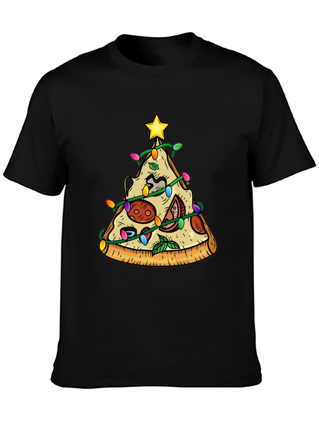 Pizza Christmas Tree T-Shirt - Festive Holiday Tee
