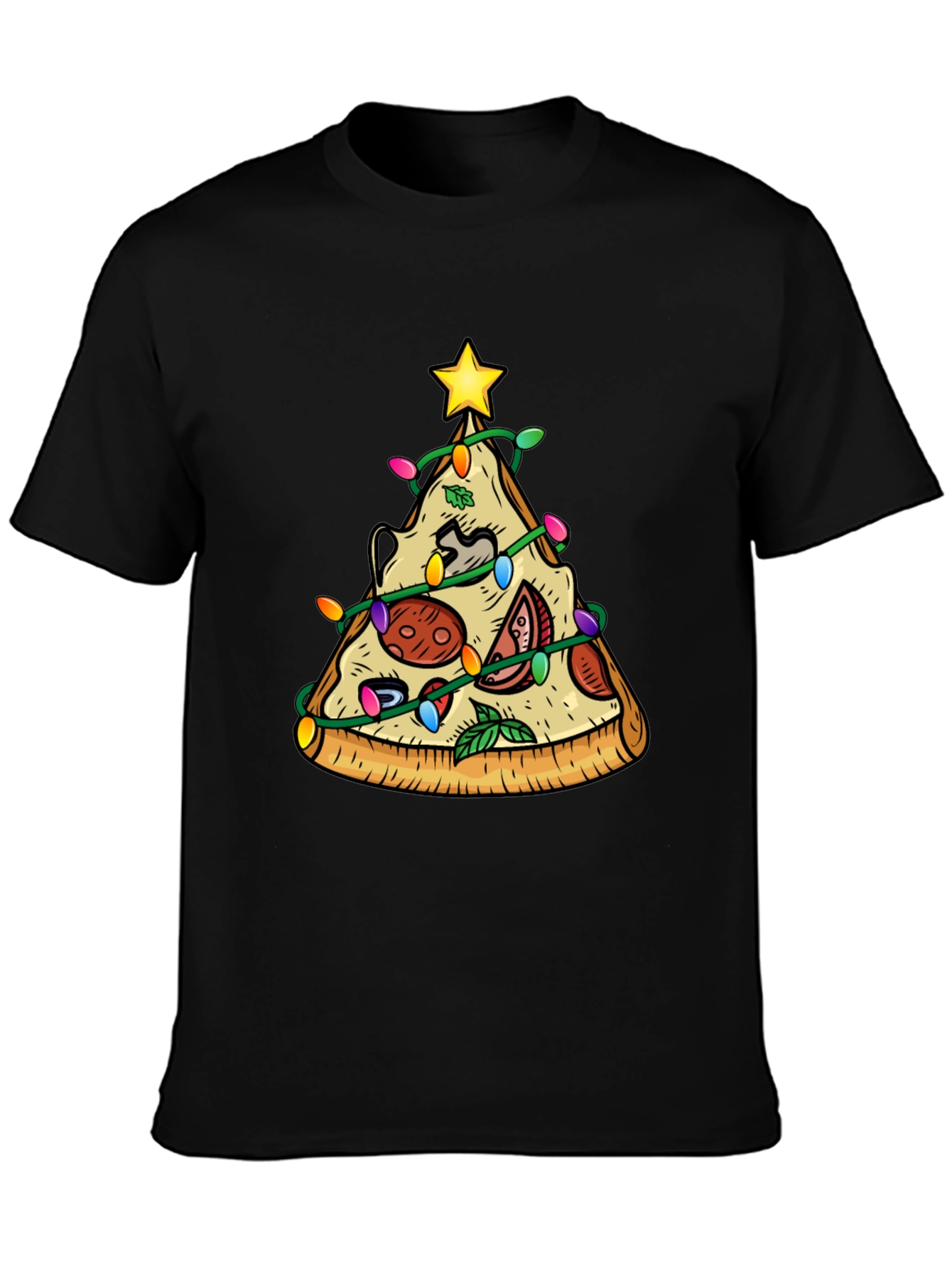 Pizza Christmas Tree T-Shirt - Festive Holiday Tee