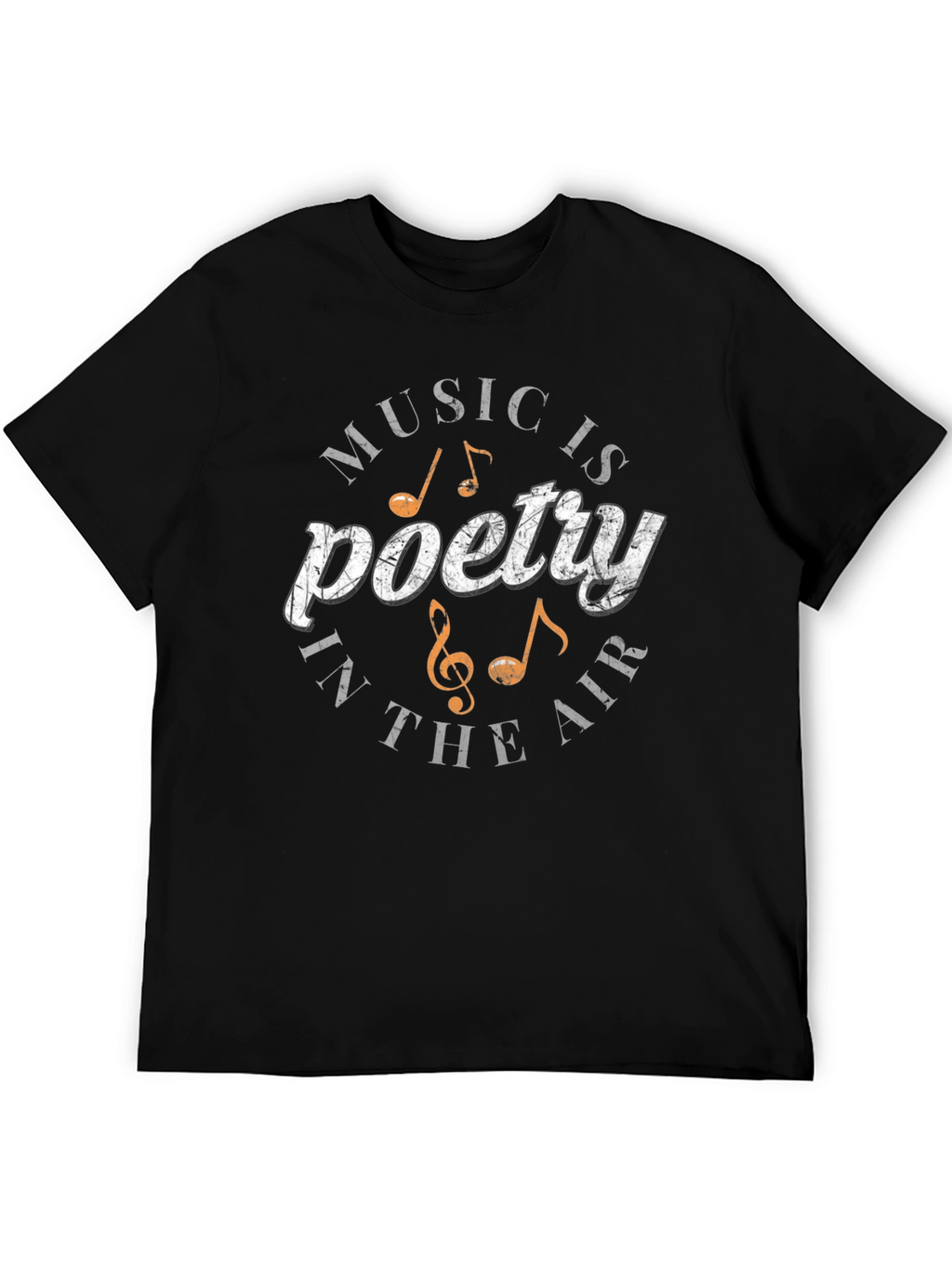 Music is Poetry T-Shirt - Black Graphic Tee