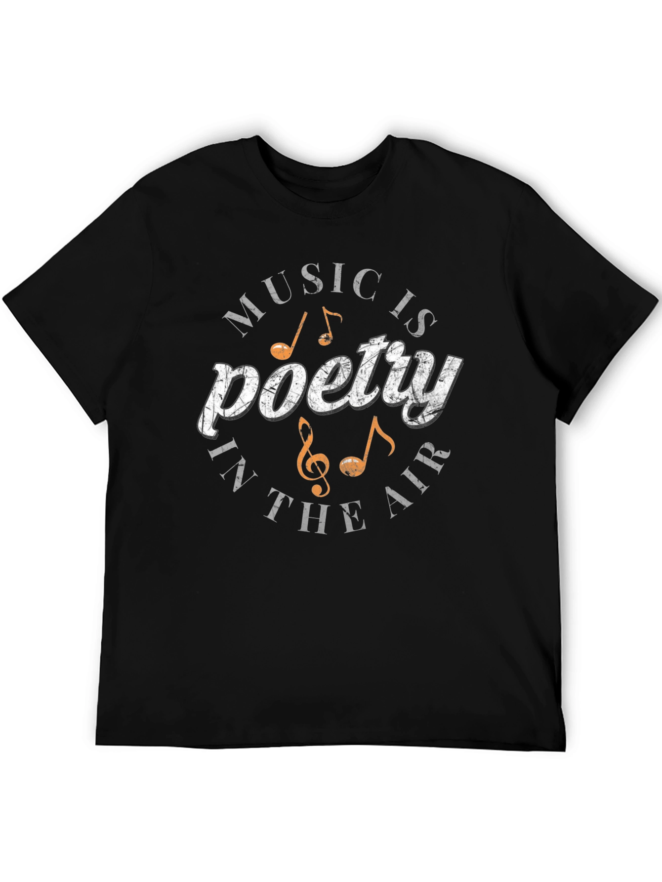 Music is Poetry T-Shirt - Black Graphic Tee