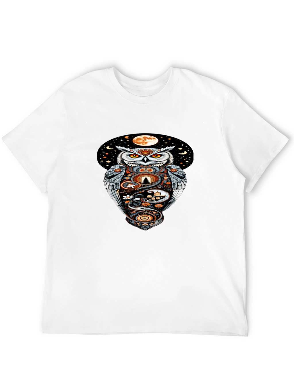 Owl Moon Graphic Tee - Mystical Night Design