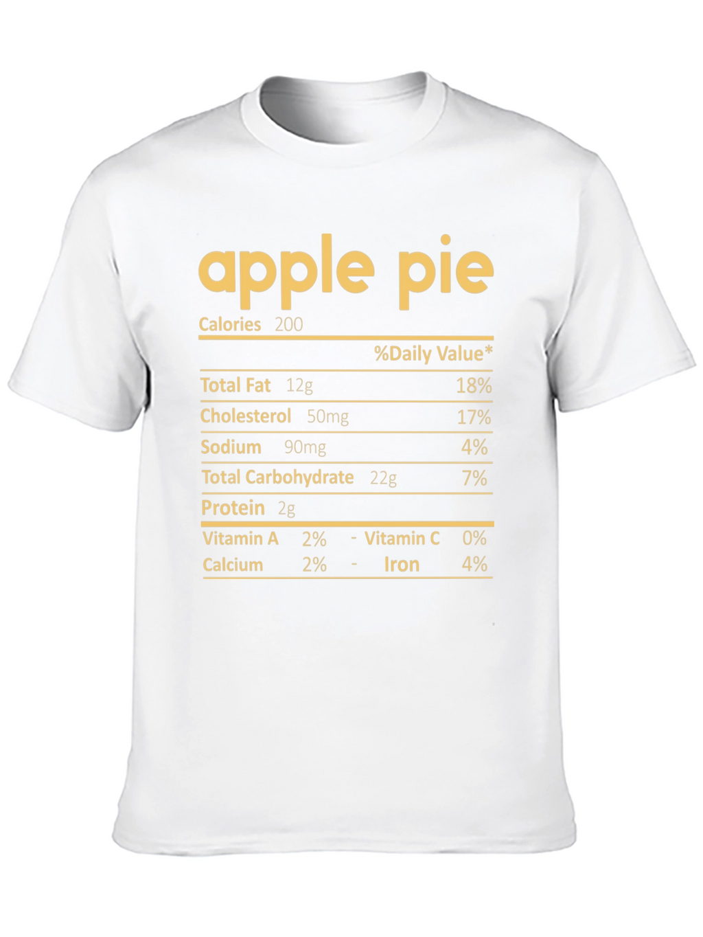 Apple Pie Nutrition Facts T-Shirt - Funny Foodie Tee