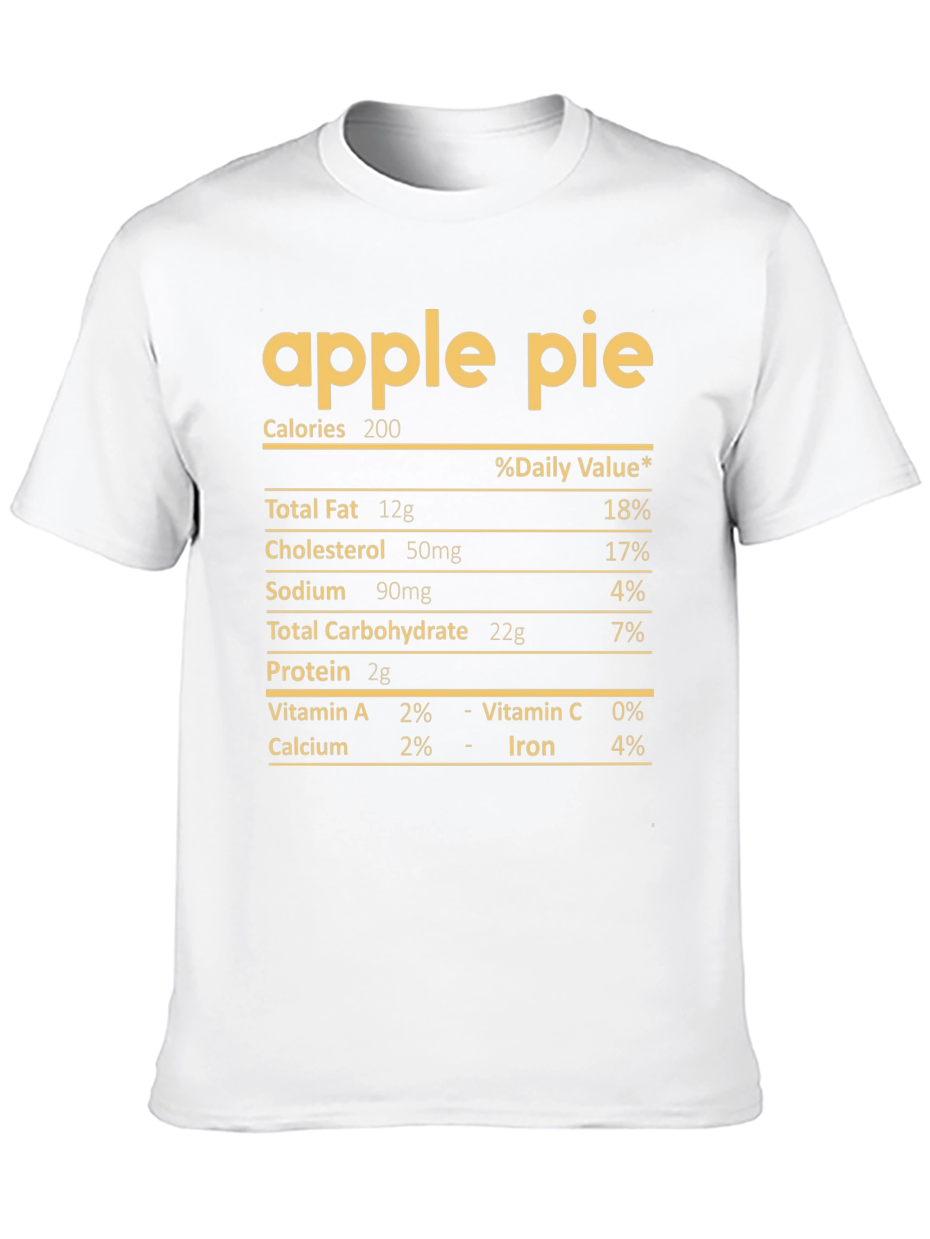 Apple Pie Nutrition Facts T-Shirt - Funny Foodie Tee