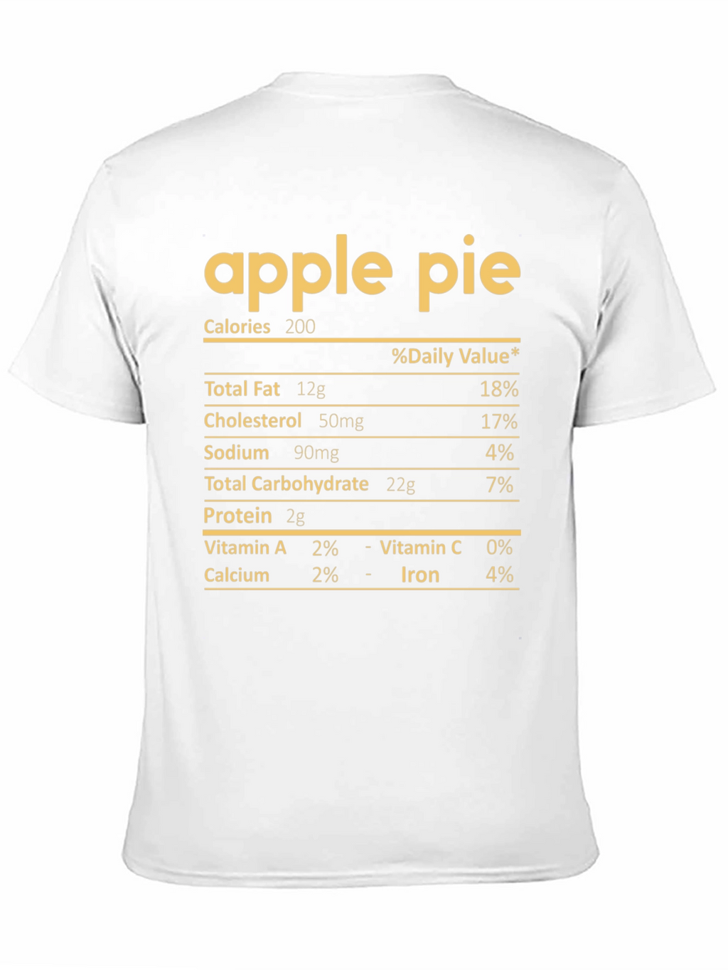 Apple Pie Nutrition Facts T-Shirt - Funny Foodie Tee