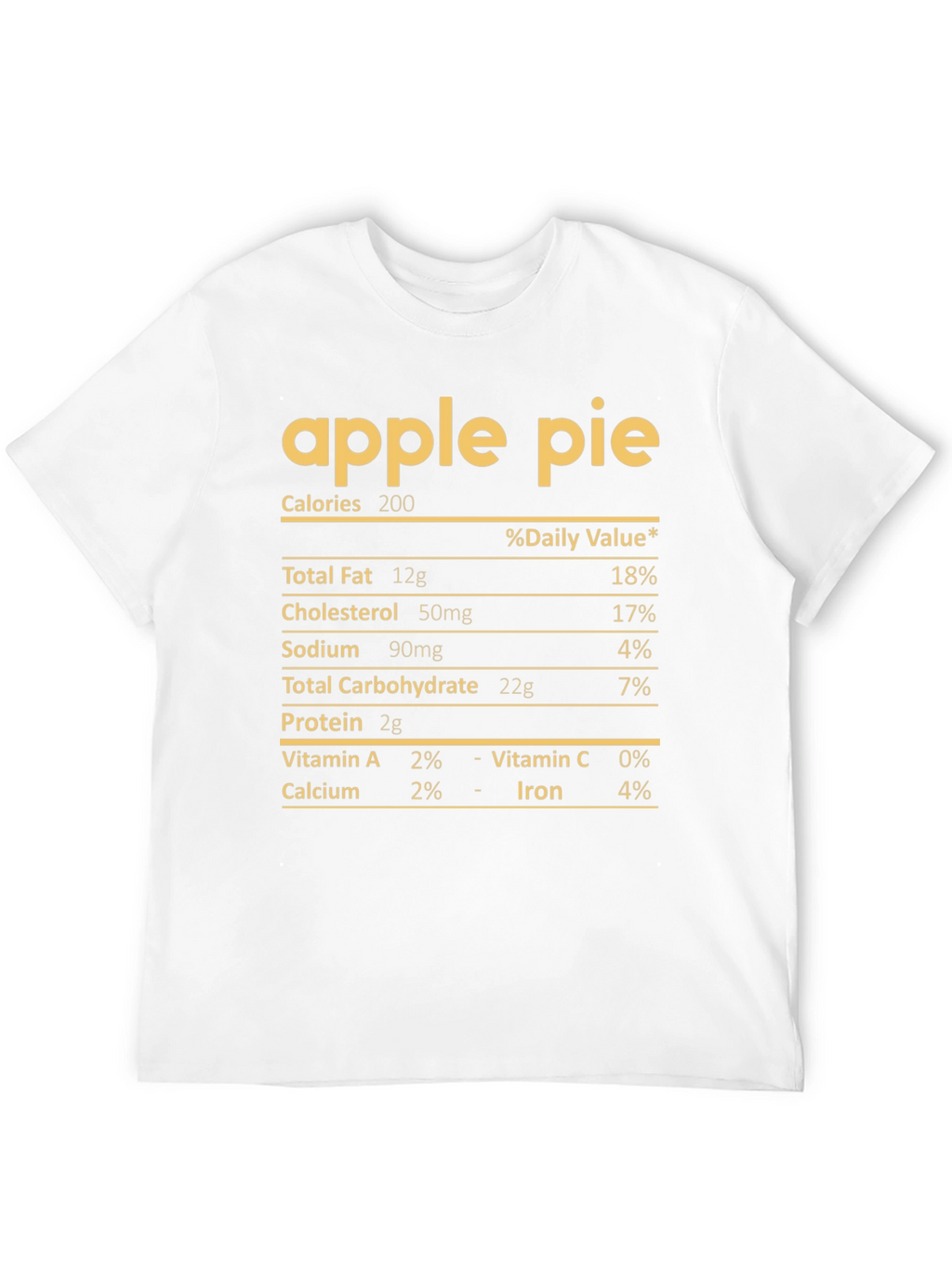 Apple Pie Nutrition Facts T-Shirt - Funny Foodie Tee