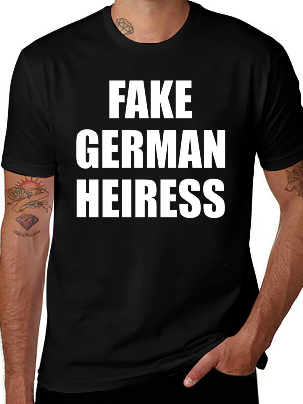 Fake German Heiress Black T-Shirt - Novelty Tee