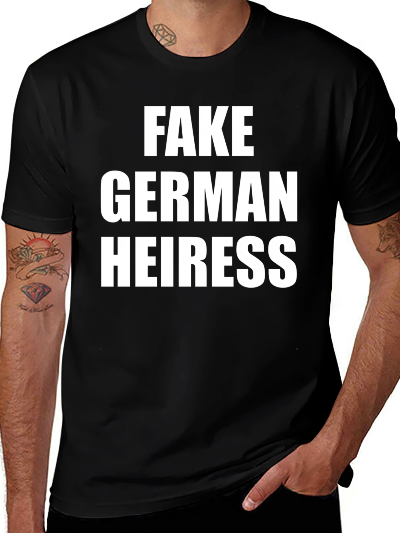 Fake German Heiress Black T-Shirt - Novelty Tee