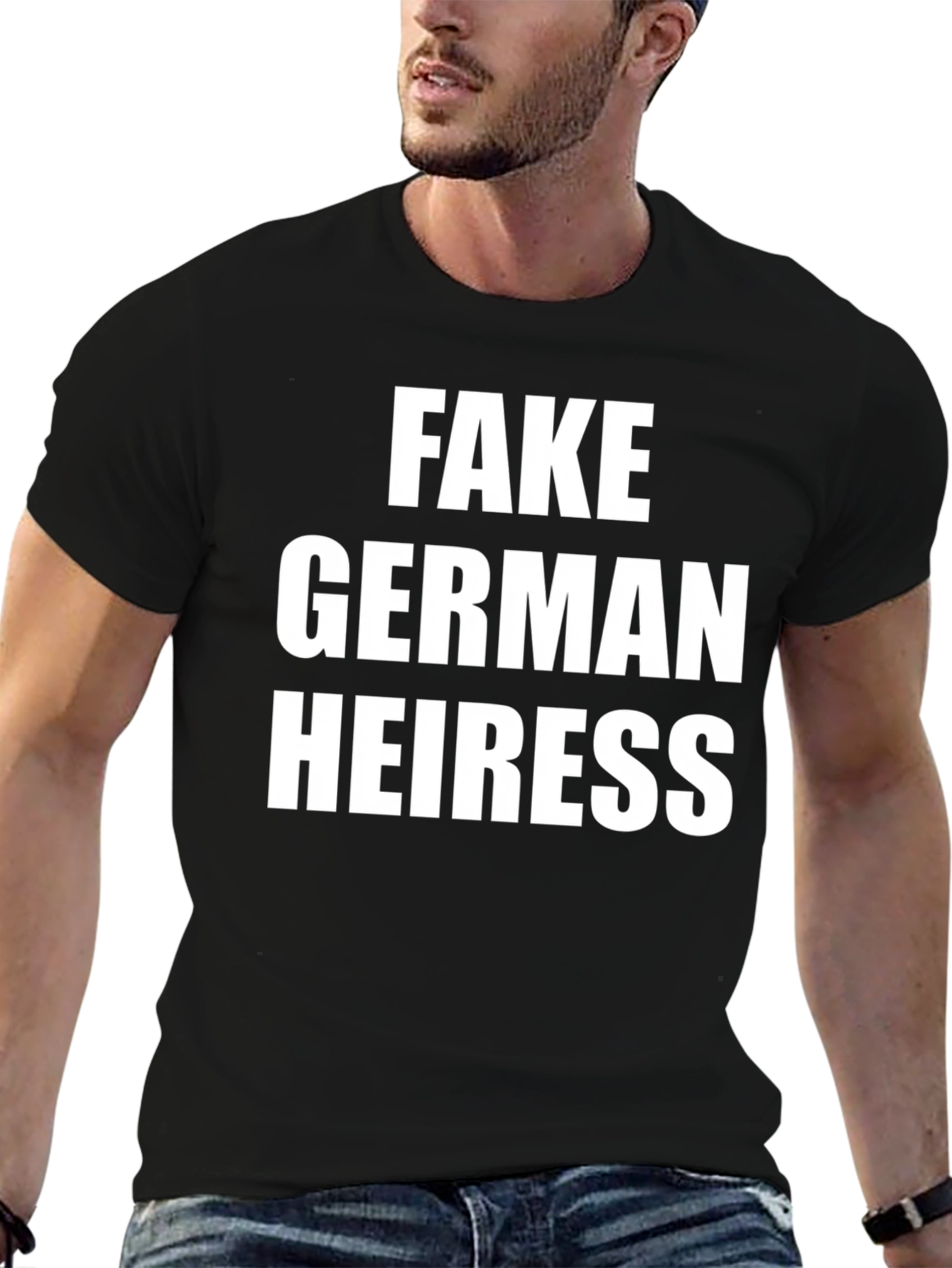 Fake German Heiress Black T-Shirt - Novelty Tee