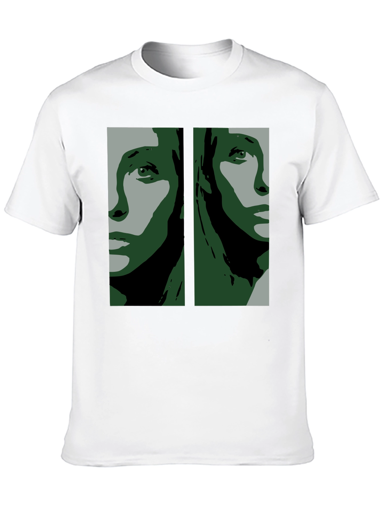 Abstract Face Graphic Black T-Shirt