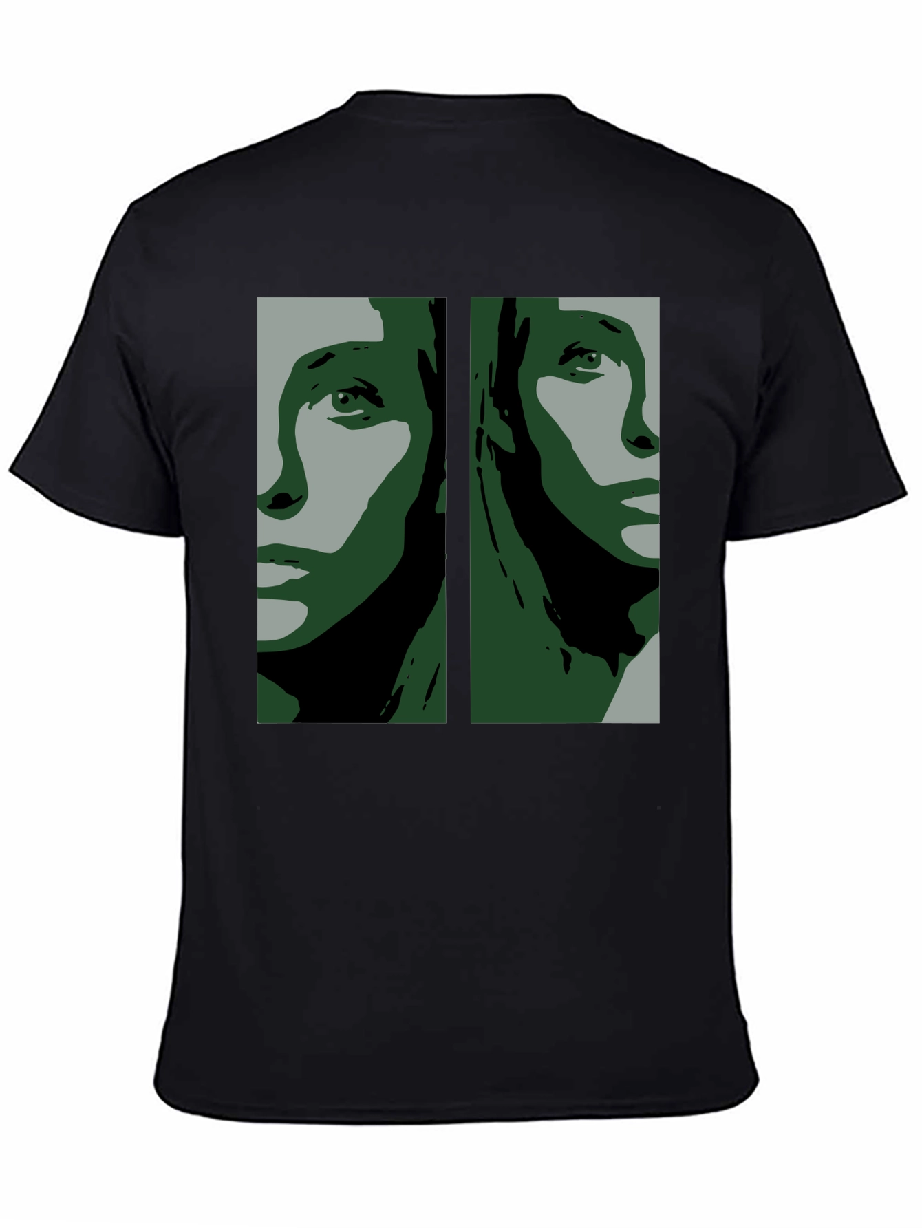 Abstract Face Graphic Black T-Shirt