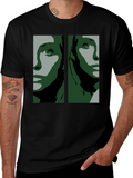 Abstract Face Graphic Black T-Shirt
