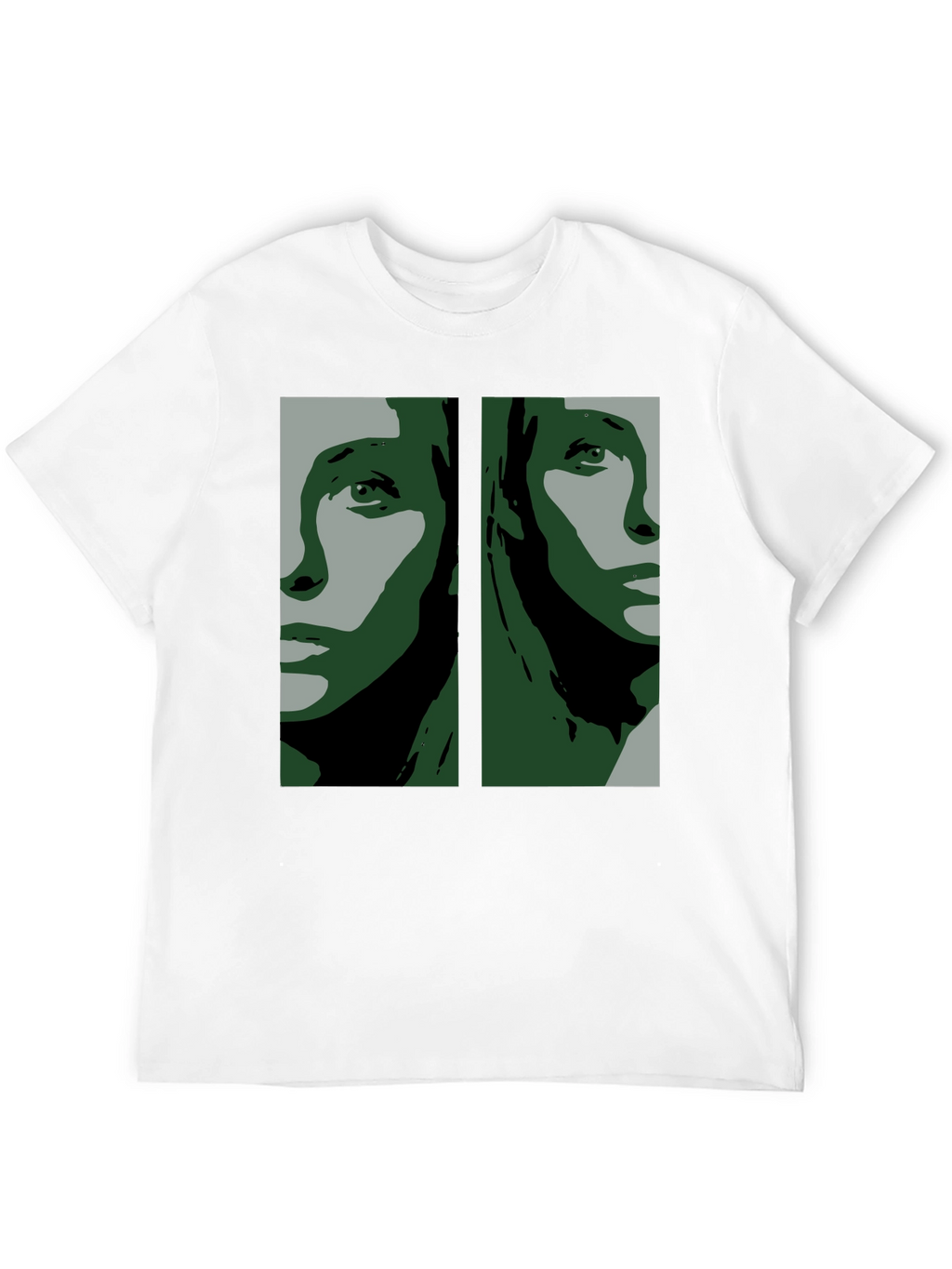 Abstract Face Graphic Black T-Shirt