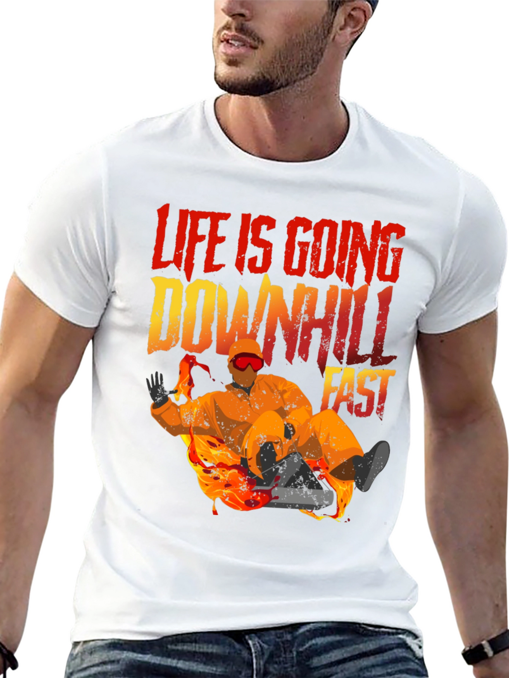Life Is Going Downhill Fast Graphic Tee - Black