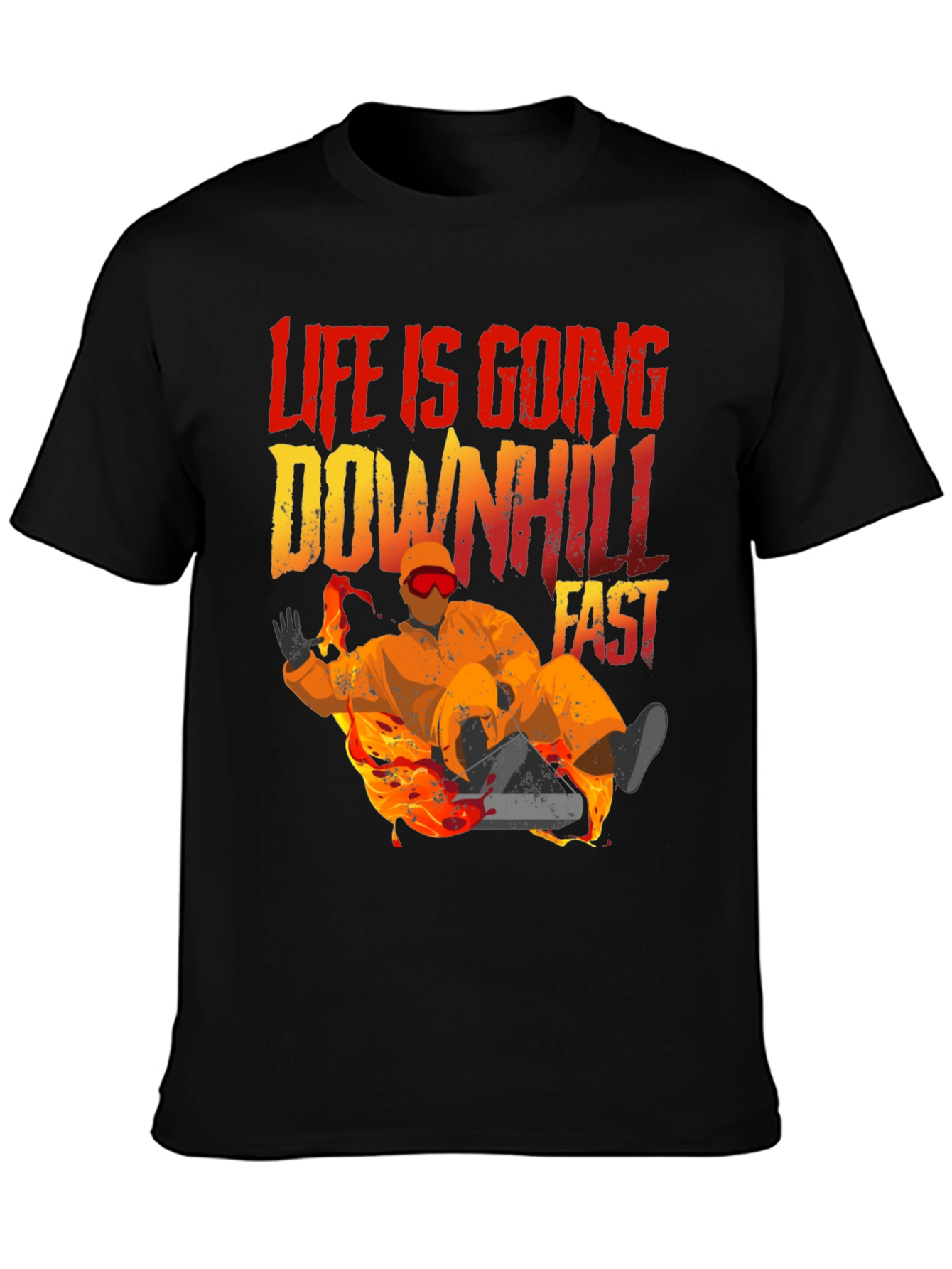 Life Is Going Downhill Fast Graphic Tee - Black