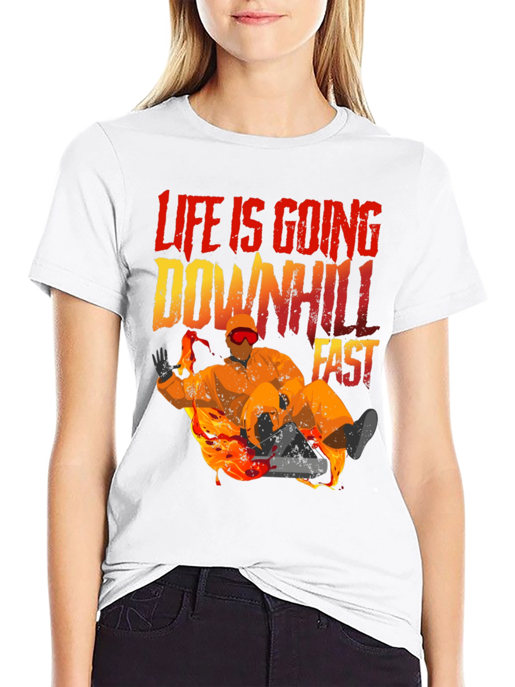 Life Is Going Downhill Fast Graphic Tee - Black