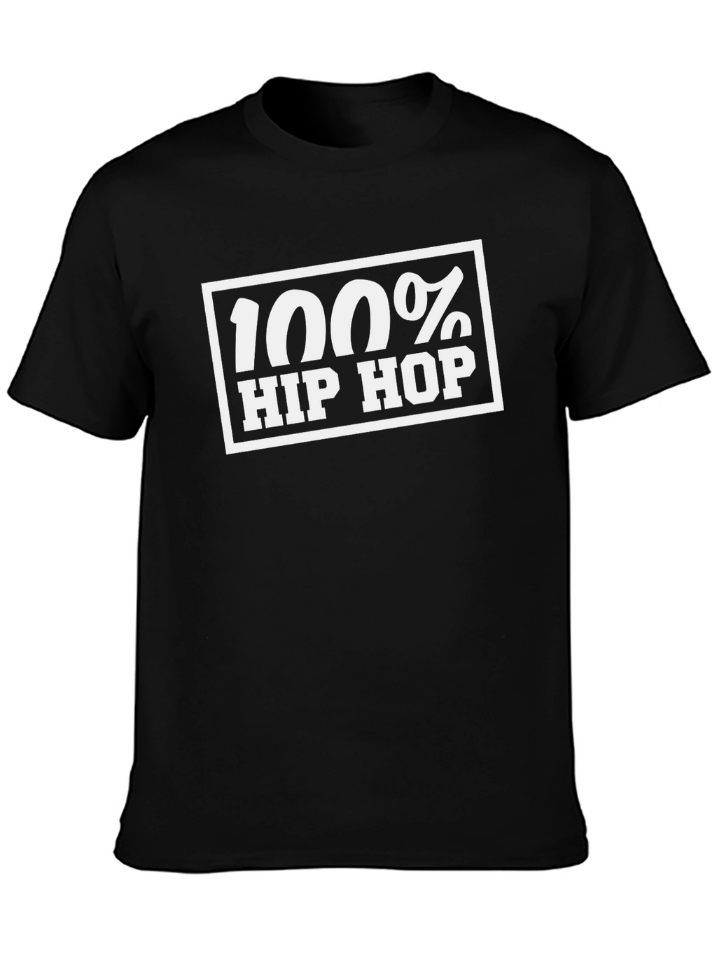 100% Hip Hop Graphic Tee - Classic Black T-Shirt