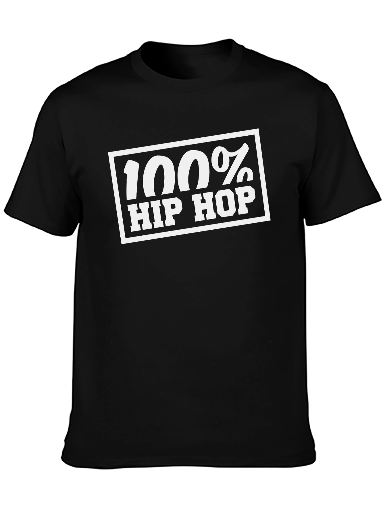 100% Hip Hop Graphic Tee - Classic Black T-Shirt