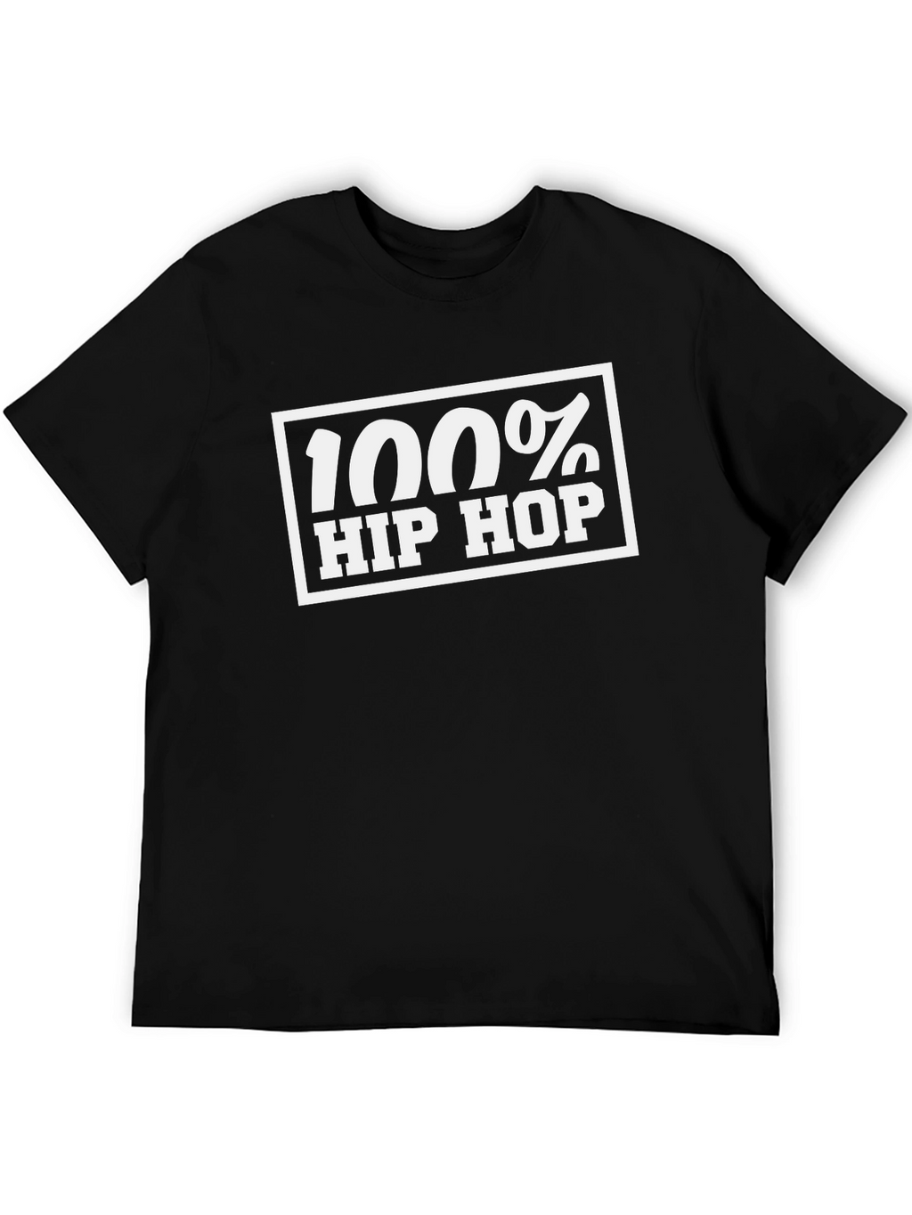 100% Hip Hop Graphic Tee - Classic Black T-Shirt