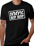100% Hip Hop Graphic Tee - Classic Black T-Shirt