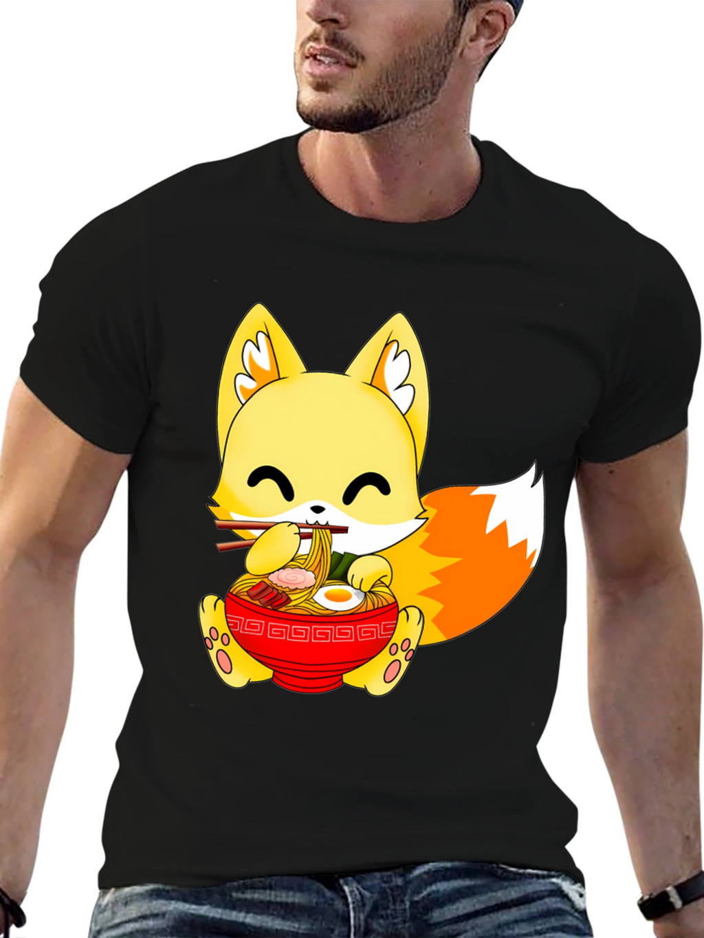 Cute Ramen Fox Graphic Tee