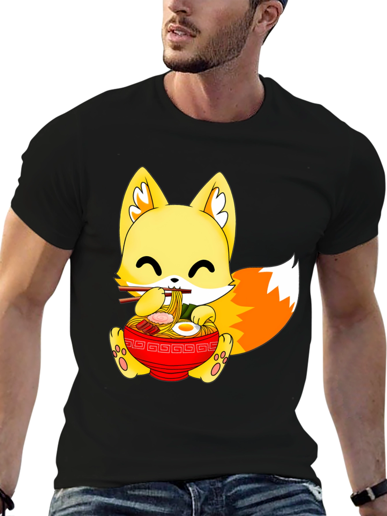 Cute Ramen Fox Graphic Tee