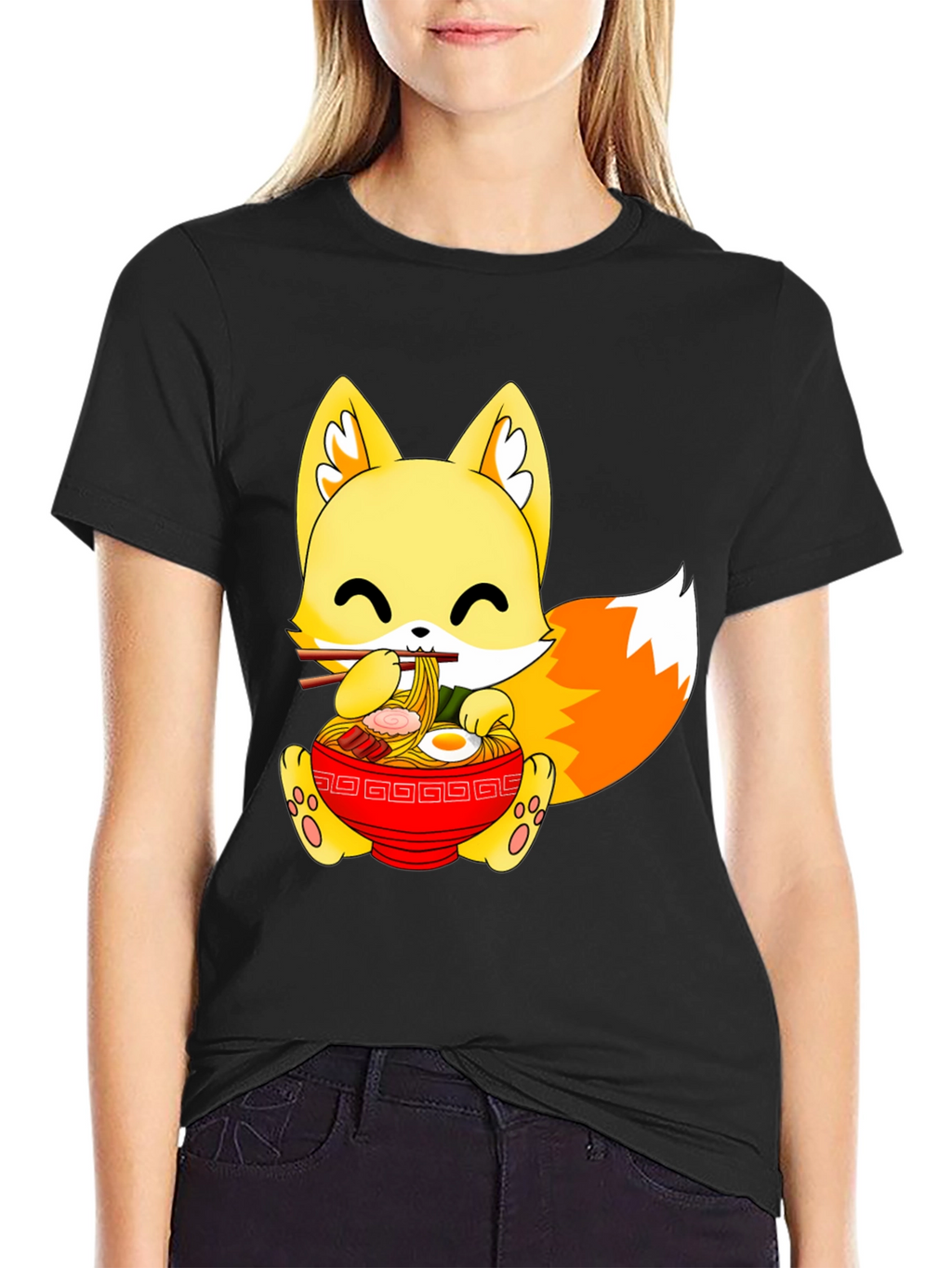 Cute Ramen Fox Graphic Tee