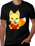 Cute Ramen Fox Graphic Tee