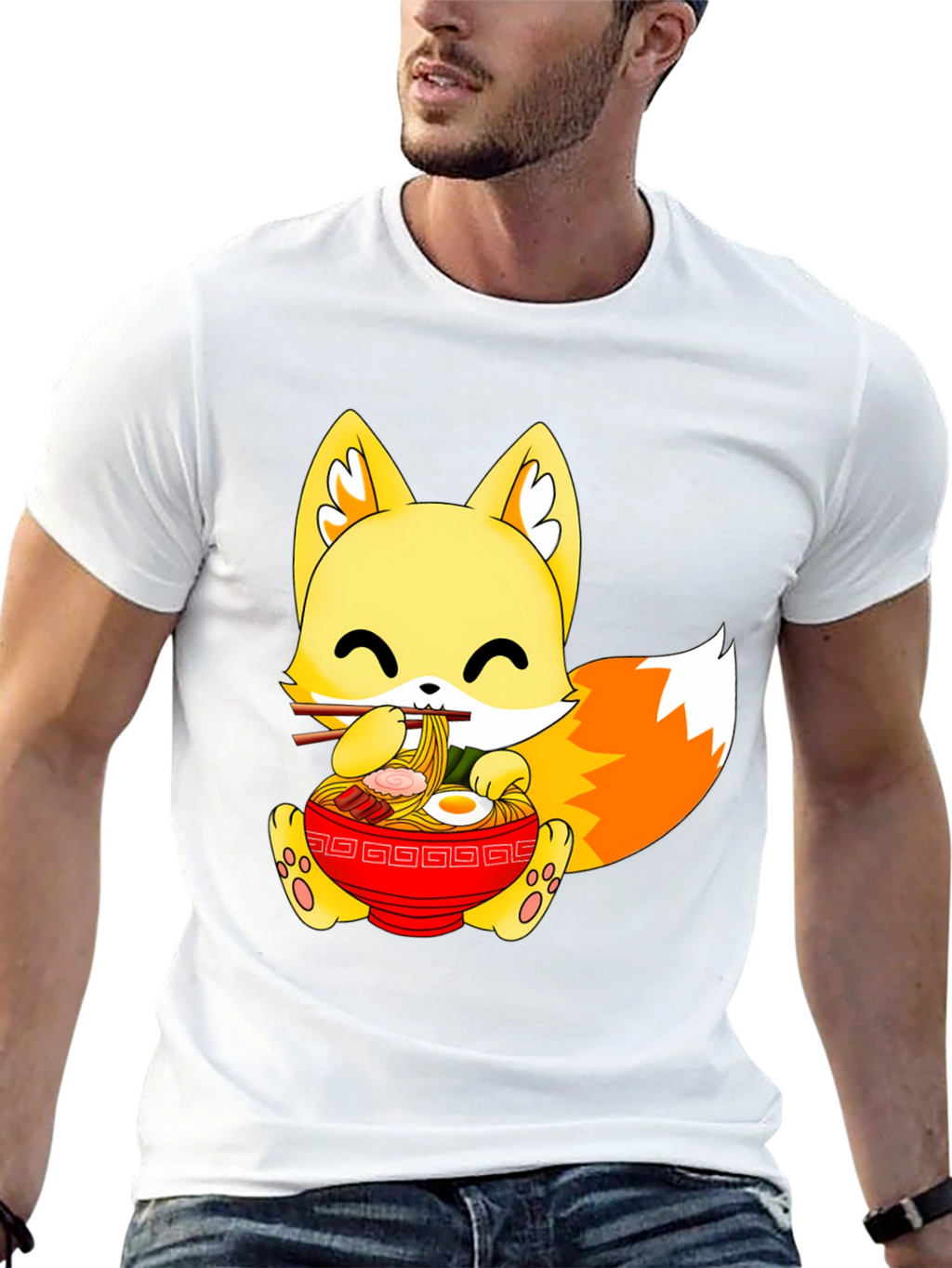 Cute Ramen Fox Graphic Tee