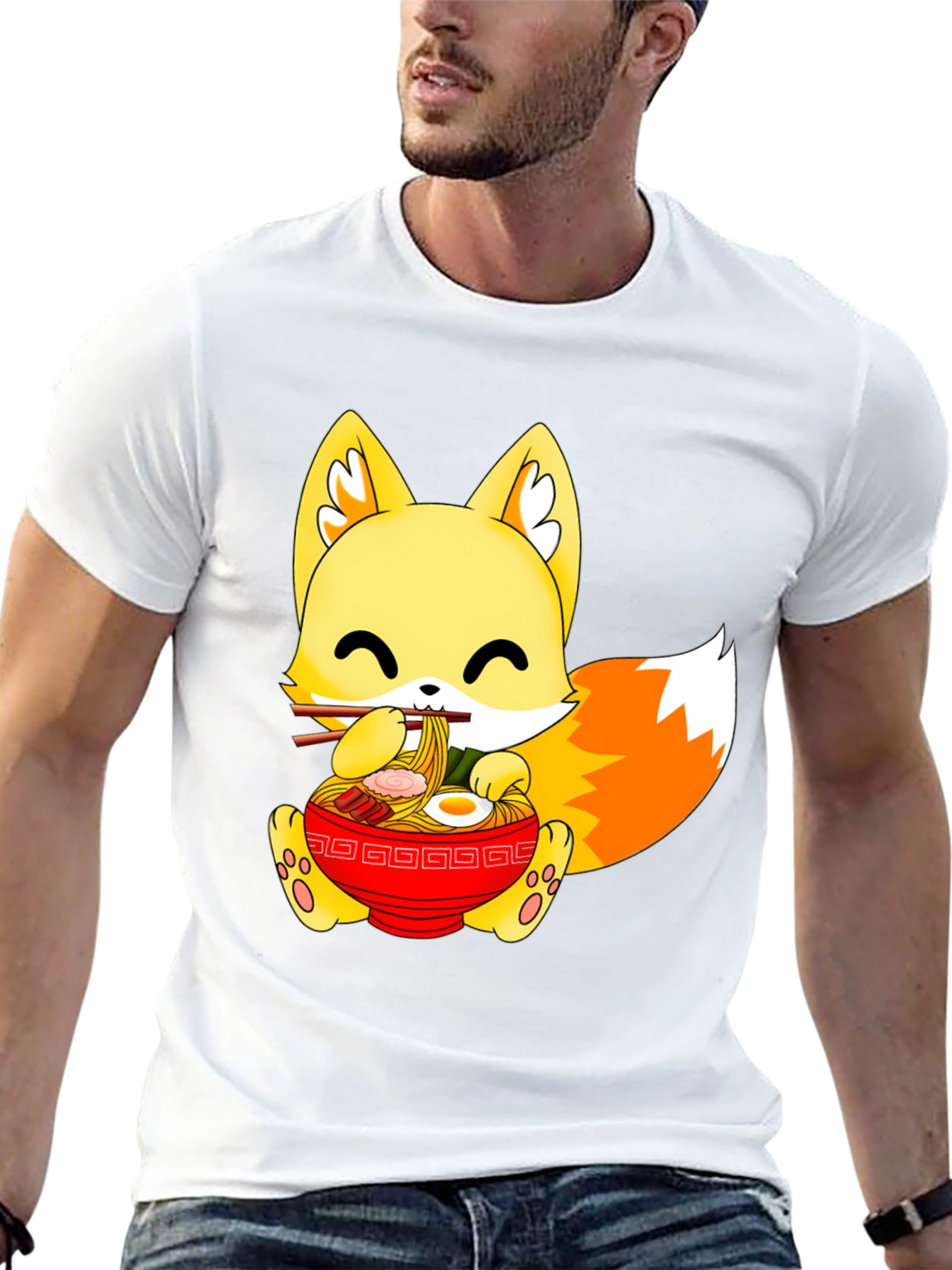 Cute Ramen Fox Graphic Tee