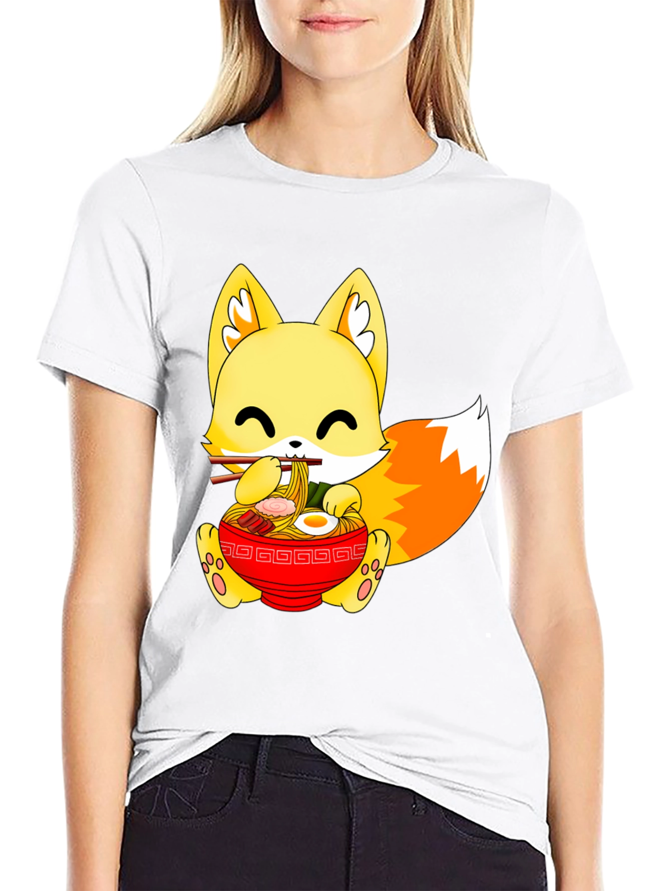 Cute Ramen Fox Graphic Tee