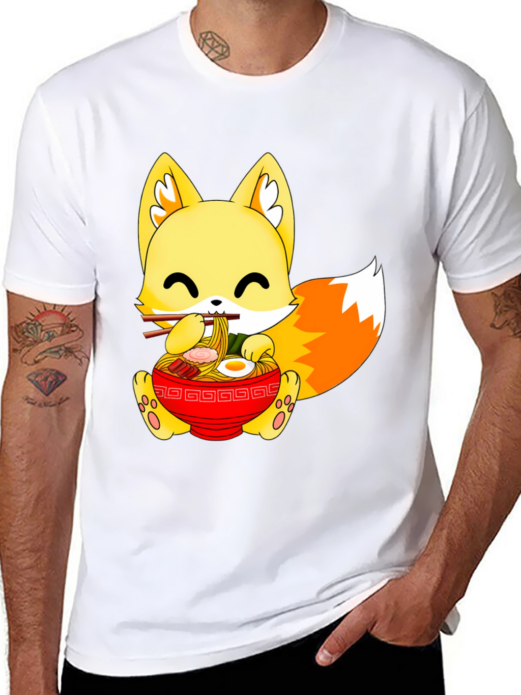 Cute Ramen Fox Graphic Tee