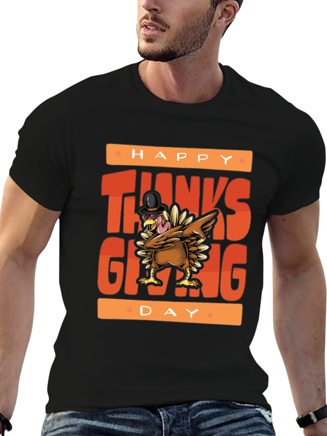 Happy Thanksgiving Turkey Graphic Tee
