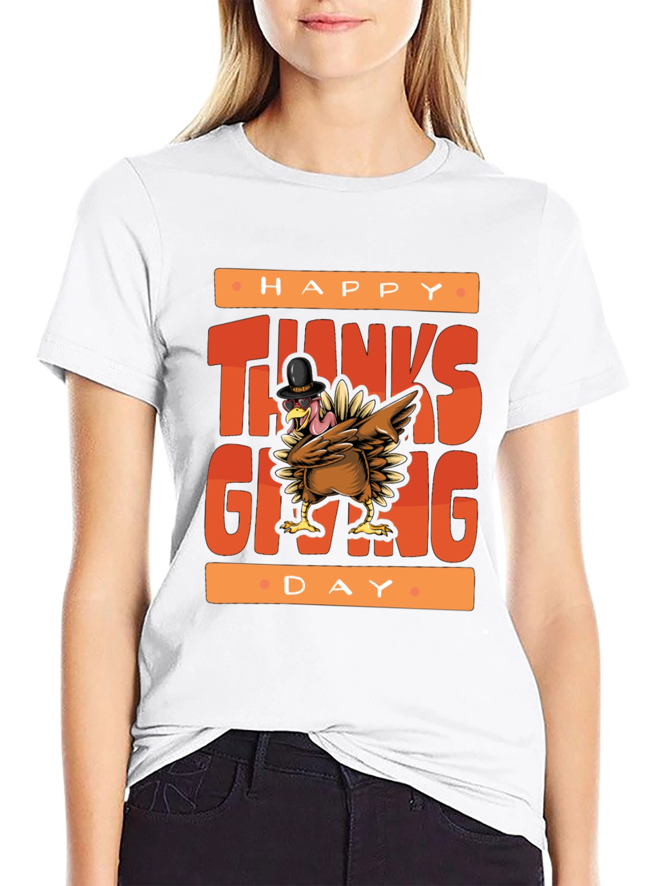 Happy Thanksgiving Turkey Graphic Tee