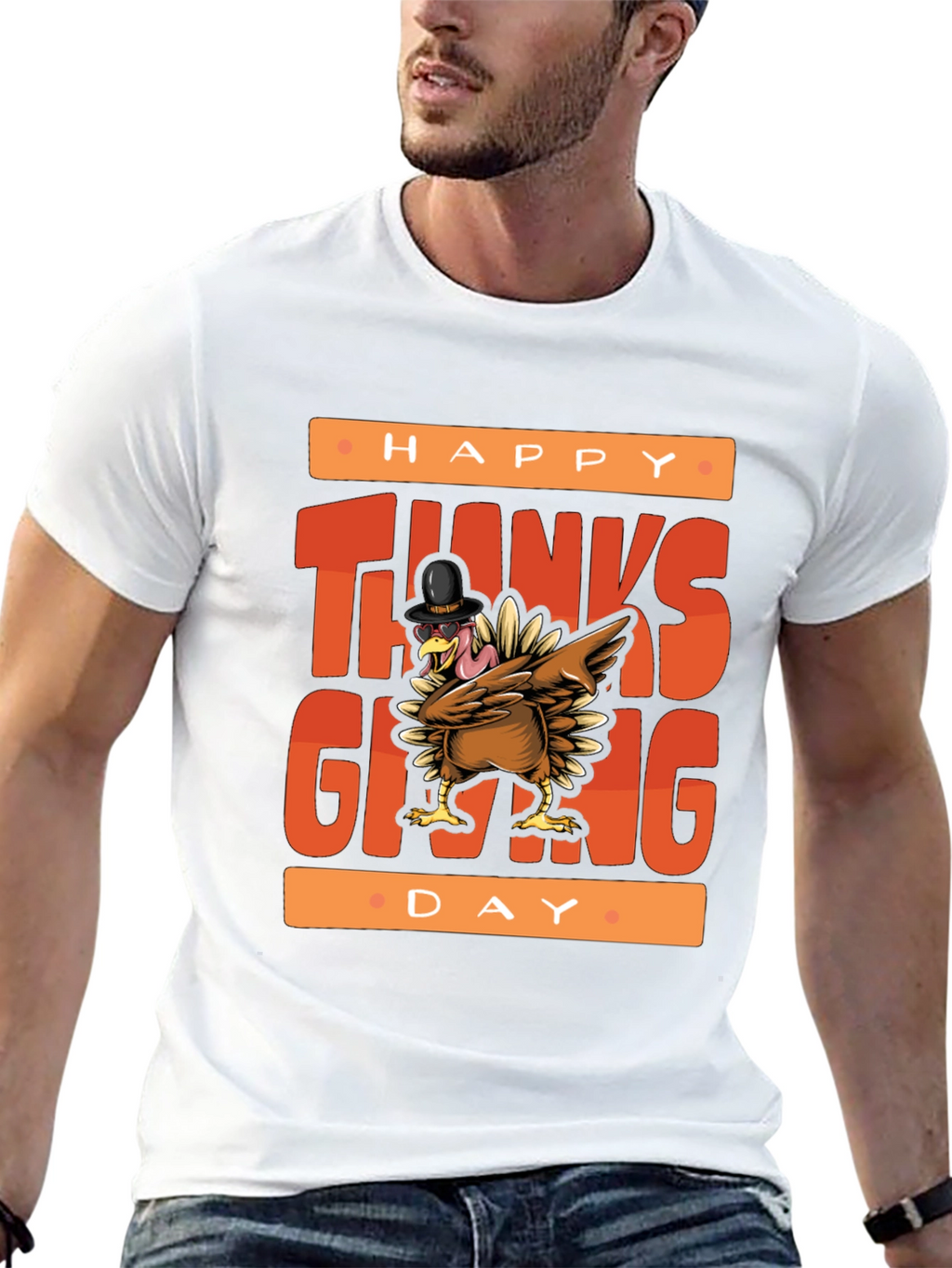 Happy Thanksgiving Turkey Graphic Tee