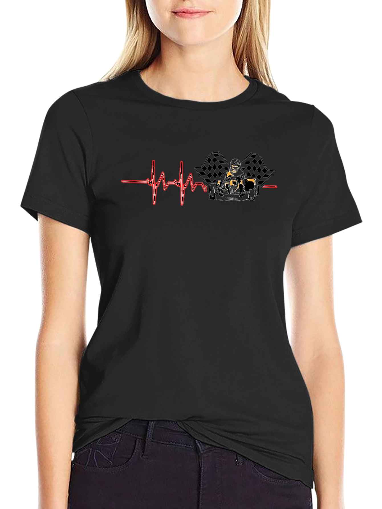 Racing Heartbeat Tee - Go Kart Racer T-Shirt