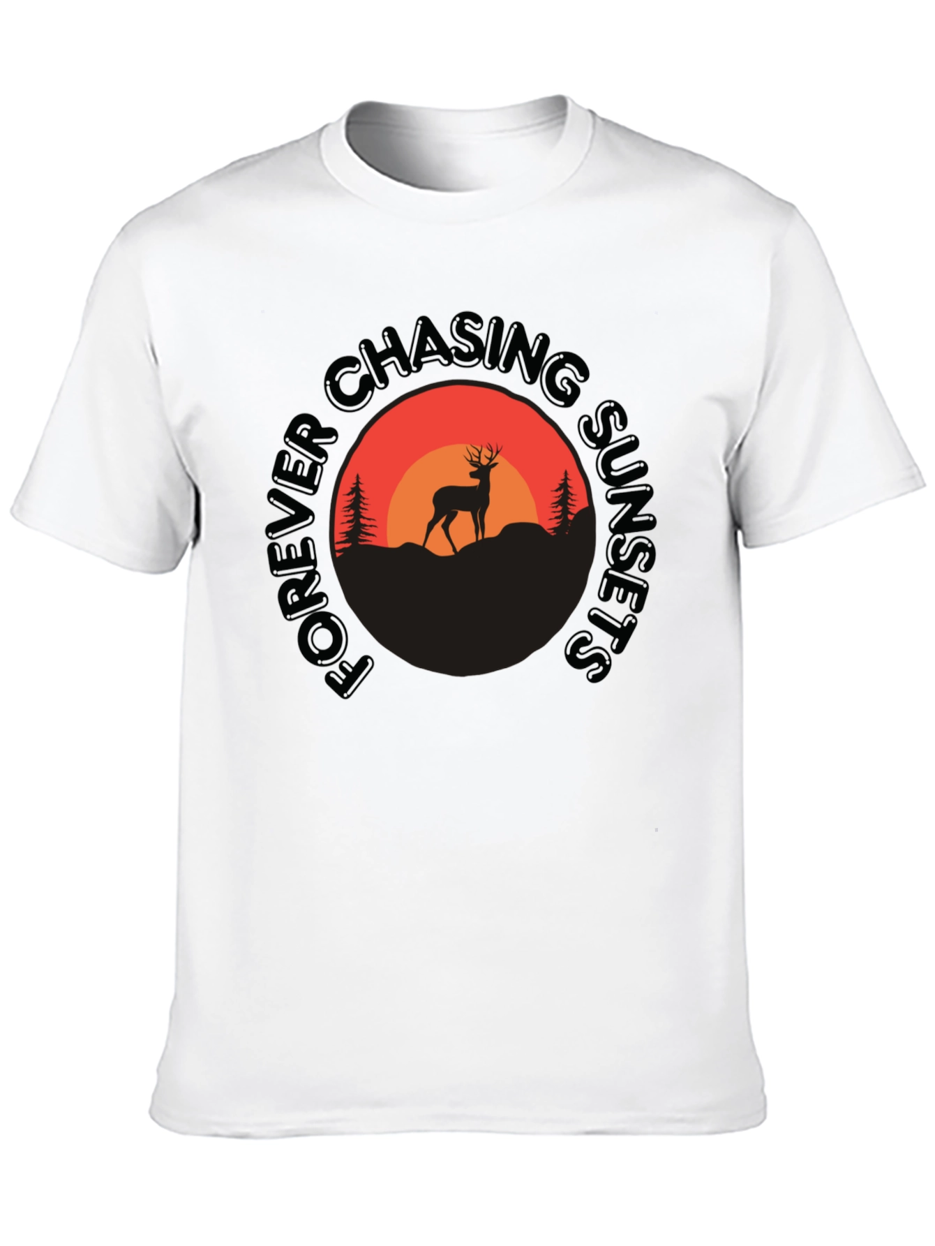 Forever Chasing Sunsets Deer Graphic Tee