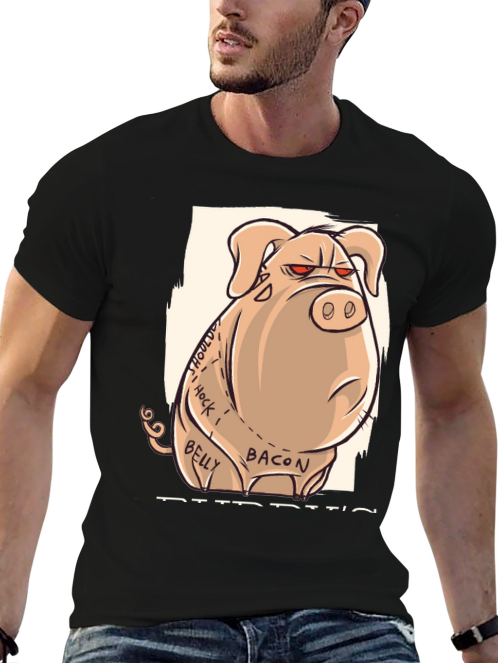 Funny Angry Pig Anatomy T-Shirt