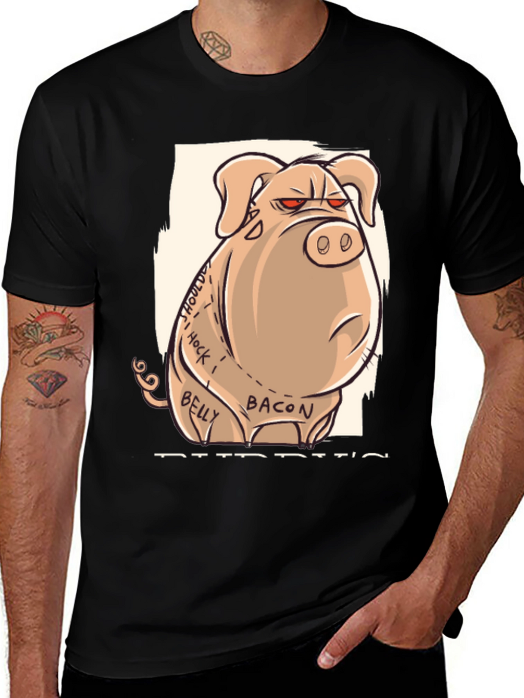 Funny Angry Pig Anatomy T-Shirt